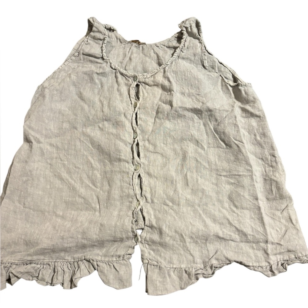 🟣🟣Light Gray Sleeveless Ruffle Top size 2X